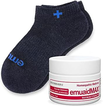Emuaid Emuaidmax Nail Fungus Travel Companion - Emuaidmax Maximum Strength 0.5Oz With Silver Ionic Socks Is Suitable For Nail Fungus And Athlete’S Foot
