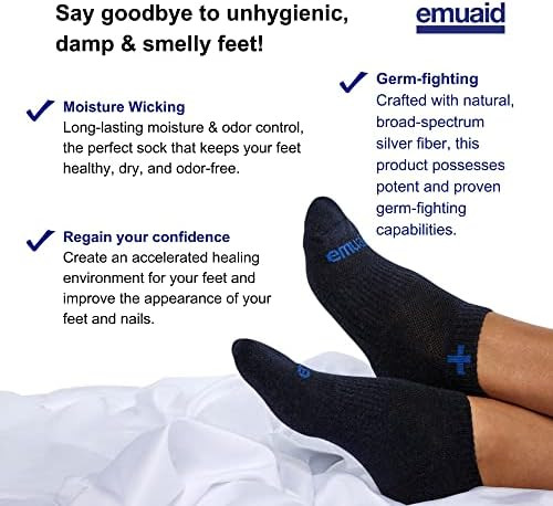 Emuaid Emuaidmax Nail Fungus Travel Companion - Emuaidmax Maximum Strength 0.5Oz With Silver Ionic Socks Is Suitable For Nail Fungus And Athlete’S Foot