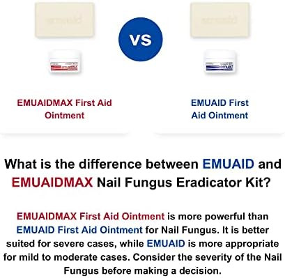 Emuaid Emuaidmax Nail Fungus Eradicator Travel Kit - Emuaidmax Maximum Strength 0.5Oz With Therapeutic Moisture Bar Is Also Suitable For Cold Sores, Rashes, Psoriasis, Severe Boils And Bumps Nodules
