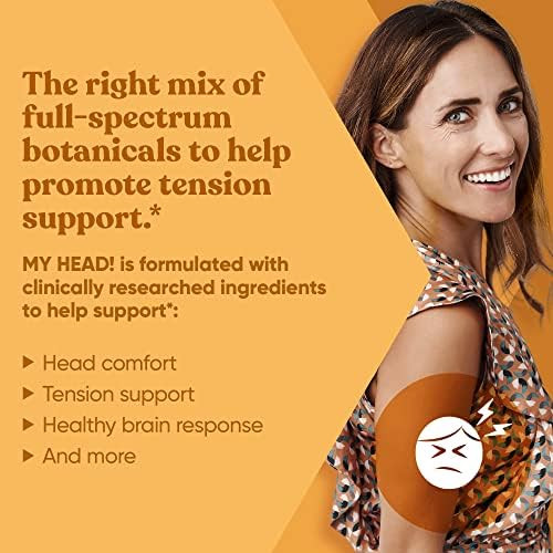 Eu Natural My Head Headache Vitamins – Sensitivity, Tension, Comfort, Healthy Head Function For A Clear Mind – Fast Acting Magnesium, Feverfew, Boswellia, Vitamin D, Ginger, & More – 60 Soft Capsules