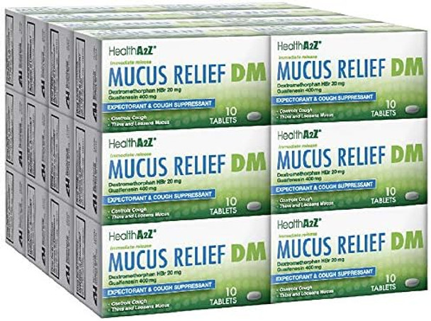 Healtha2Z Mucus Relief Dm, Dextromethorphan Hbr 20Mg Guaifenesin 400Mg, 24 Packs Of 10 Caplets(240 Caplets Total), Value Package Healtha2Z Mucus Relief Dm, Dextromethorphan Hbr 20Mg Guaifenesin 400Mg, 24 Packs Of 10 Caplets(240 Caplets Total), Value Package