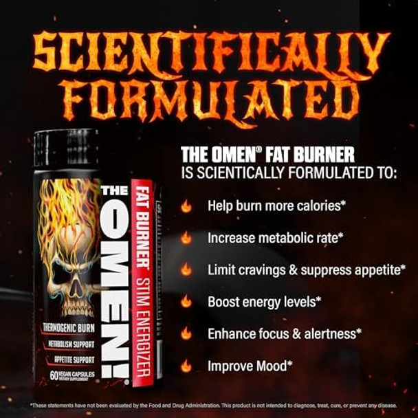 Jnx Sports The Omen Thermogenic Fat Burner – Dietary Supplement For Men & Women With L Carnitine  Appetite Suppressant & Metabolism Booster  100 Capsules Jnx Sports The Omen Thermogenic Fat Burner – Dietary Supplement For Men & Women With L Carnitine  Appetite Suppressant & Metabolism Booster  100 Capsules