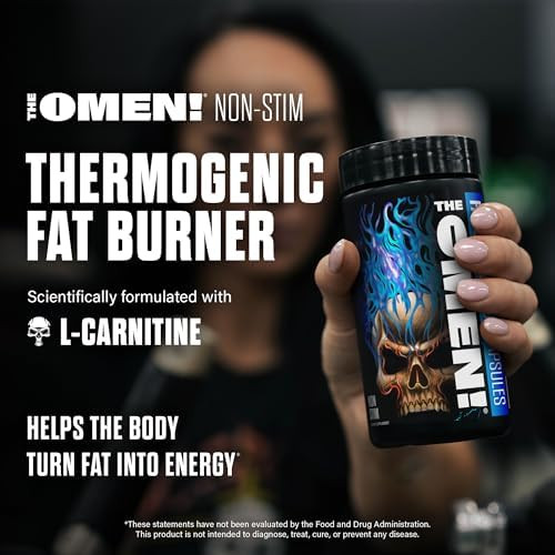 Jnx Sports The Omen Non-Stimulant Thermogenic Fat Burner – Caffeine- Dietary Supplement For Men & Women  Appetite Suppressant & Metabolism Booster  100 Capsules