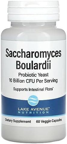 Lake Avenue Nutrition Saccharomyces Boulardii, Probiotic Yeast, 10 Billion Cfu, 60 Veggie Capsules