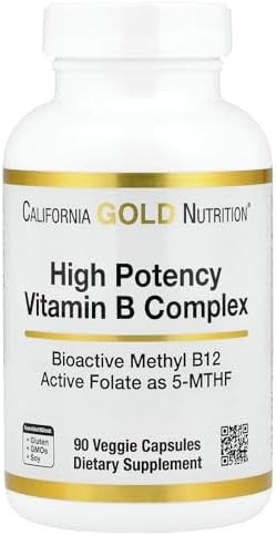 Lake Avenue California Gold Nutrition High Potency Vitamin B Complex With Thiamin Hci, Niacin, Pantothenic Acid And Inositol, 90 Veggie Capsules