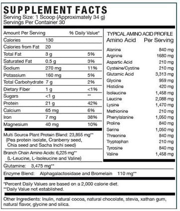 Lifesource Ultra Plant Protein- Raw Vegan Plant Based Protein- Chocolate 2.2 Lbs -