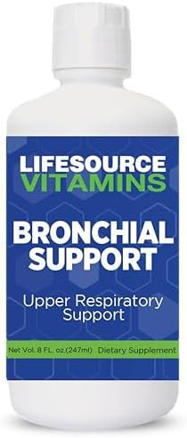 Lifesource Vitamins Bronchial Support Liquid – 11 Synergistic Ingredients For Bronchial Support – Immune Support – Throat & Lung – Congestion & Coughing & Upper Respiratory Support 8 Oz. 45 Servings