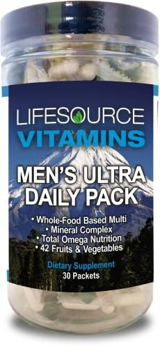 Lifesource Vitamins Men'S Ultra All In One Daily Pack - Complete Nutrition - 107 Nutrients - 42 Fruits And Veggies -