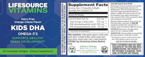 Lifesource Vitamins Kids Dha Omega 3'S - 60 Great Tasting Chews -