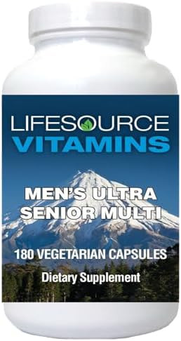 Lifesource Vitamins Men'S Senior Multi - Vegetarian - A Complete Multi For Men 50 Yrs And Over - 180 Capsules- 60 Day Supply