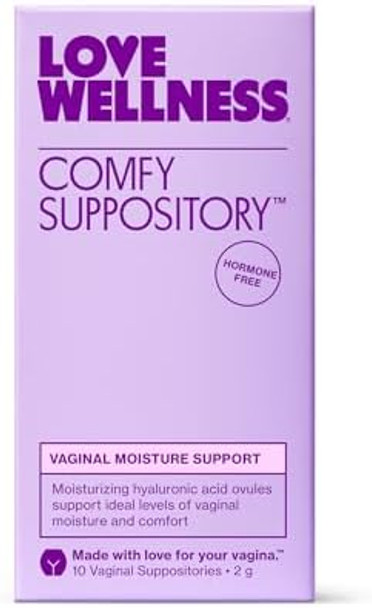 Love Wellness Comfy Suppository  Vaginal Moisture Suppository  Hormone- With Hyaluronic Acid & Tremella Mushroom For Vaginal Dryness Support  10 Count Love Wellness Comfy Suppository  Vaginal Moisture Suppository  Hormone- With Hyaluronic Acid & Tremella Mushroom For Vaginal Dryness Support  10 Count