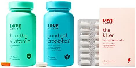 Love Wellness The Killer, Good Girl Probiotics & Healthy V Vitamin  Triple Threat Vaginal Suppository Kit  Fast-Acting Vitamins & Suppositories For Vaginal Health - Helps Support Healthy Odor & Ph