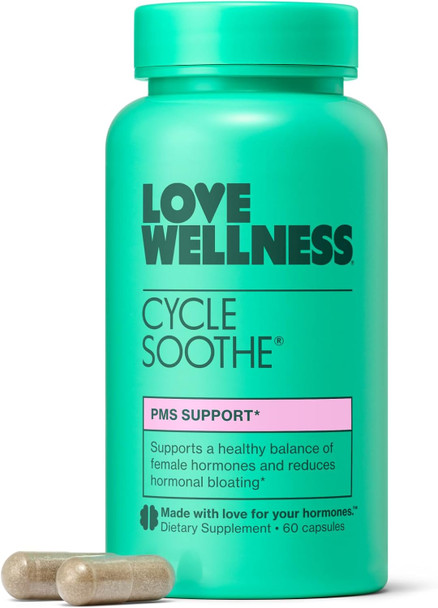 Love Wellness Cycle Soothe Supplement  Promotes A Happy Mood  Helps With Pms Hormones, Stress Relief, & Improves Mood  60 Capsules Love Wellness Cycle Soothe Supplement  Promotes A Happy Mood  Helps With Pms Hormones, Stress Relief, & Improves Mood  60 Capsules