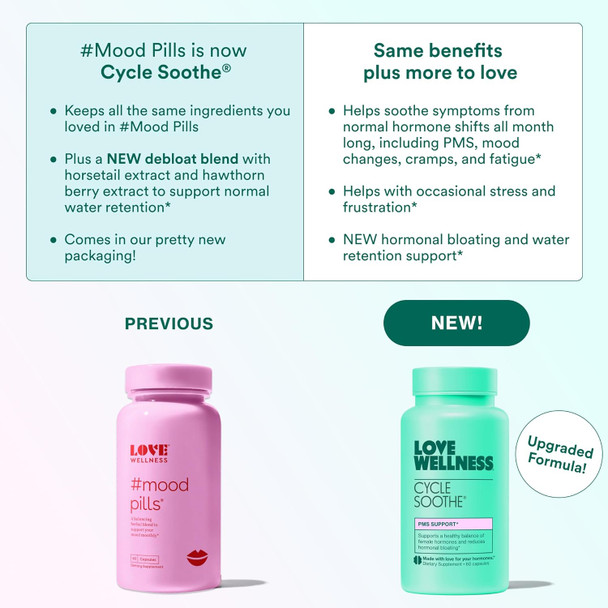 Love Wellness Cycle Soothe Supplement  Promotes A Happy Mood  Helps With Pms Hormones, Stress Relief, & Improves Mood  60 Capsules Love Wellness Cycle Soothe Supplement  Promotes A Happy Mood  Helps With Pms Hormones, Stress Relief, & Improves Mood  60 Capsules