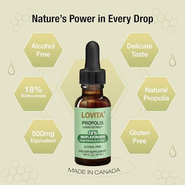 Lovita Bee Propolis Liquid Extract & Vitamin D3 Softgel Nutrient Supplement Bundle