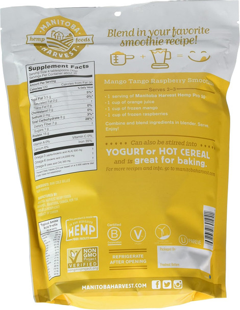 Manitoba Harvest Protein Powder-Hemp Pro 50, 32 Oz