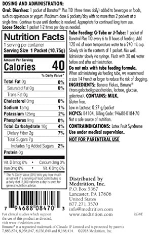 Medtrition Banatrol Natural Anti-Diarrheal With Prebiotics, Relief For Ibs, Recurring Diarrhea, Clinically Supported Medical Food, Non-Constipating, 21 Servings (Banana)