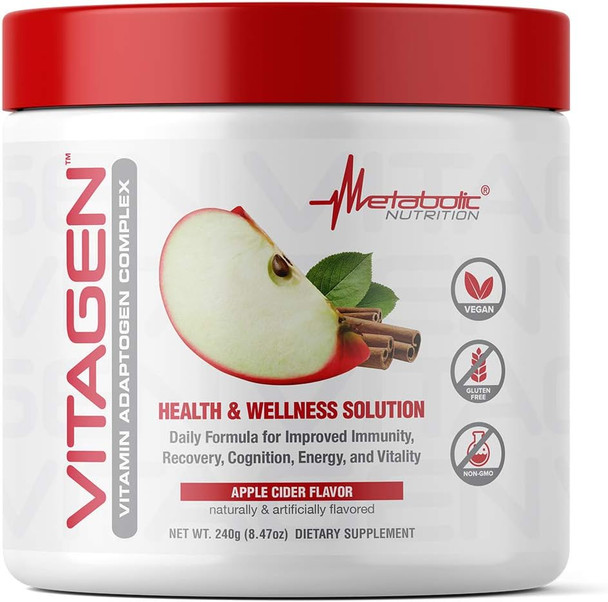 Metabolic Nutrition Vitagen, Vitamin Adaptogen Complex, 240 G, Health & Wellness Solution (Apple Cider)