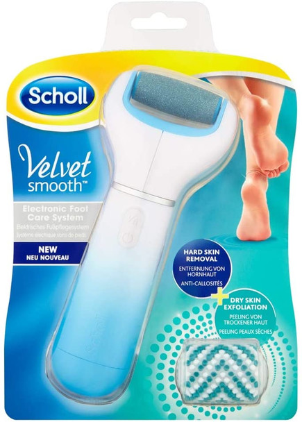 Scholl Velvet Smooth Electric Foot File Pedicure hard Skin Remover with Exfoliating Refill