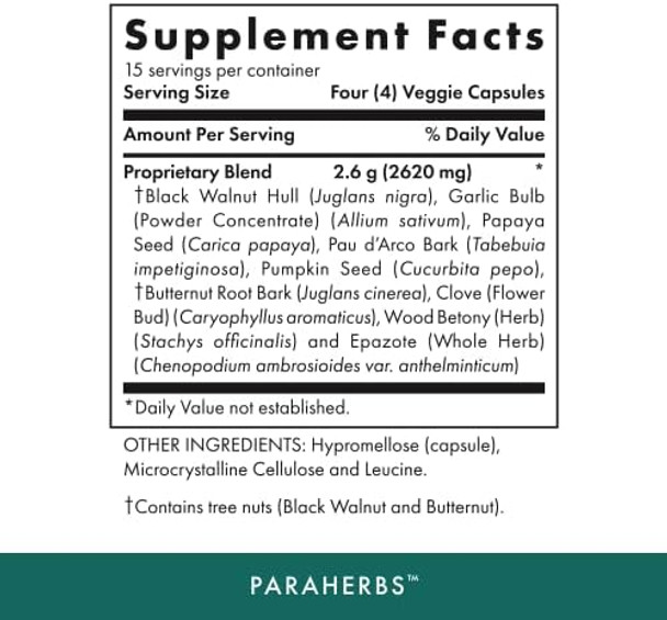Michael'S Health Naturopathic Programs Paraherbs - 60 Vegetarian Capsules - Fibers To Support Intestinal Tract - Kosher - 15 Servings