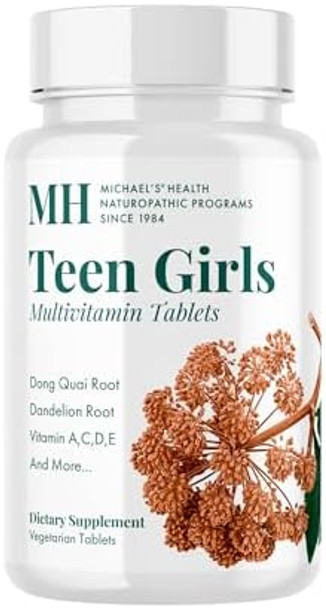 Michael'S Health Naturopathic Programs Teen Girls Multivitamin - 60 Vegetarian Tablets - With B Complex Vitamins & Female Herbal Blend - Kosher - 30 Servings