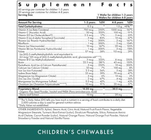 Michael'S Health Naturopathic Programs Children’S Chewables - 60 Vegetarian Wafers - Fruit Punch Flavor - Multivitamin & Mineral Supplement - Kosher - 30 To 60 Servings