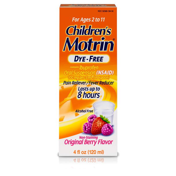 Children's Motrin Oral Suspension Medicine for Kids 100mg Ibuprofen Berry Flavored 4 fl. oz