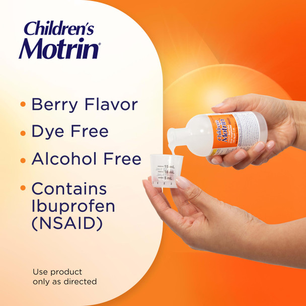Children's Motrin Oral Suspension Medicine for Kids 100mg Ibuprofen Berry Flavored 4 fl. oz