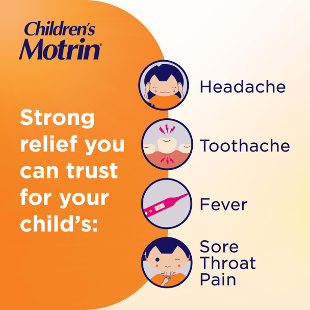 Children's Motrin Oral Suspension Medicine for Kids 100mg Ibuprofen Berry Flavored 4 fl. oz