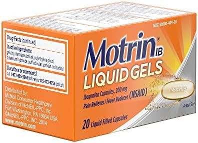 Motrin Ib 200Mg Liquid Gels - 20 Ct, Pack Of 3