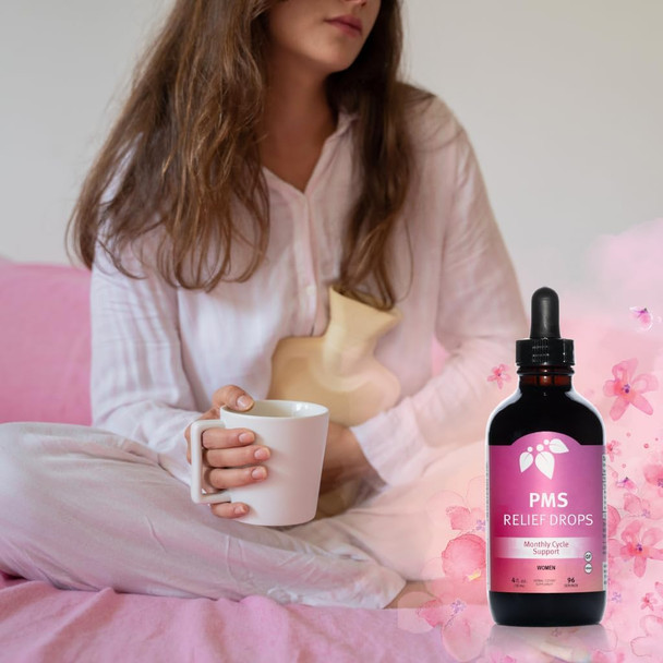 Mountain Meadow Herbs Pms Relief Drops  Liquid Herbal Supplement For Menstrual Period Discomfort  Hormonal Support For Pms Cramps, Mood Swings & Acne With Chaste Tree Berry (Vitex) & Wild Yam 2Oz