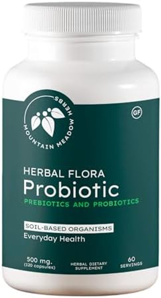 Mountain Meadow Herbs Herbal Flora Probiotics And Prebiotics: Soil-Based Probiotic -120 Capsules