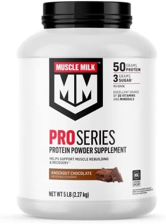 Muscle Milk Pro Series Protein Powder Knockout Chocolate 5 Pound 28 Servings 50G Protein Bundle With Nutricost Creatine Monohydrate Micronized Powder 500G 5000Mg Per Serv