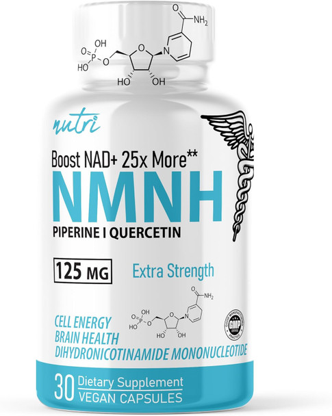 Nature'S Fusions Nmnh (Nmn Supplement Alternative) (Dihydronicotinamide Mononucleotide) 125Mg - 25 Times More Effective Than Nr & Nad+ - Boost Nad+ By Up To 10 Times - 30 Count (30 Servings)