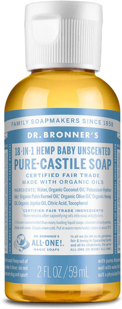 Dr. Bronner's Organic Baby Unscented Pure-Castile Liquid Soap,59 ml