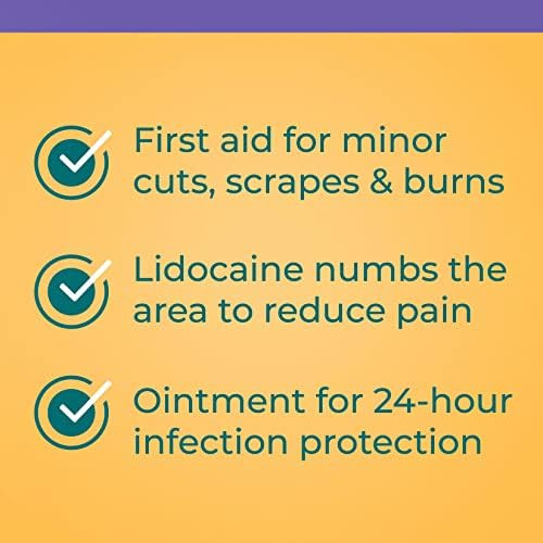Neosporin + Lidocaine First Aid Antibiotic Ointment, Maximum Strength & Fast-Acting Topical Pain Reliever, 24-Hour Infection Protection That Numbs Away The Pain, Bacitracin Zinc, 0.5 Oz