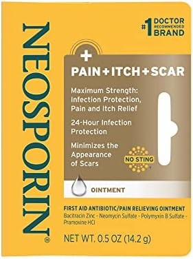 Neosporin Pain/Itch/Scar Multi-Action Ointment, 0.5 Ounce Per Box (9 Pack)