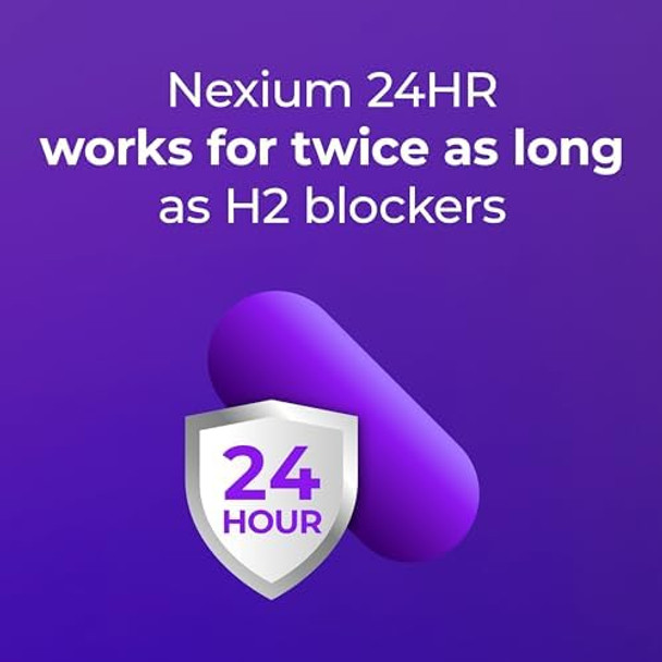 Nexium 24Hr Acid Reducer Heartburn Relief Capsules For All-Day And All-Night Protection From Frequent Heartburn, Heartburn Medicine With Esomeprazole Magnesium - 28 Count Nexium 24Hr Acid Reducer Heartburn Relief Capsules For All-Day And All-Night Protection From Frequent Heartburn, Heartburn Medicine With Esomeprazole Magnesium - 28 Count