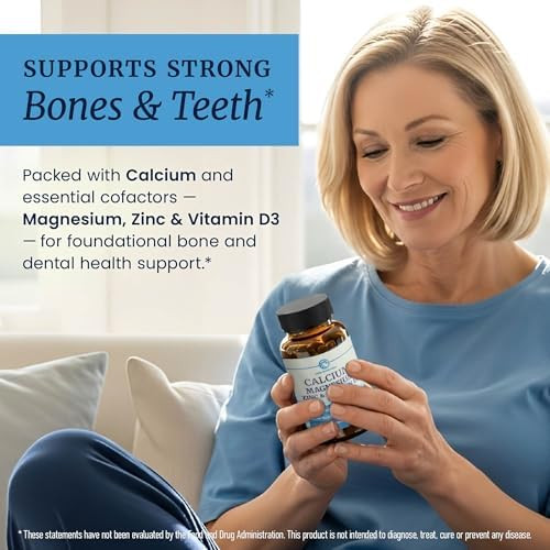 Nobi Nutrition Calcium Magnesium Zinc D3 Supplement  Strong Bones, Healthy Teeth & Immune Support  Calcium Citrate Magnesium And Zinc With Vitamin D3  4-In-1 Cal Mag Supplement  90 Tablets (1 Month Supply)