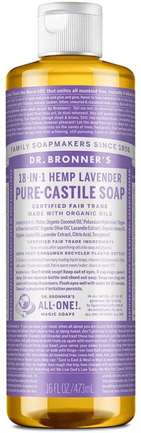 Dr. Bronner's, Organic PureCastile Liquid Soap, Lavender, 473 ml
