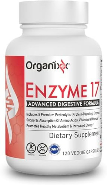 Organixx Enzyme 17 Essential Digestive Enzymes For Women & Men, For Gut Health & Optimal Digestive Health, Support For Bloating, Gas, Nutrient Absorption & Immunity, Vegan, Non Gmo, 80 Veggie Capsules Organixx Enzyme 17 Essential Digestive Enzymes For Women & Men, For Gut Health & Optimal Digestive Health, Support For Bloating, Gas, Nutrient Absorption & Immunity, Vegan, Non Gmo, 80 Veggie Capsules