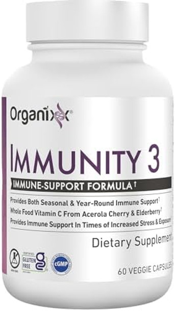 Organixx Immunity 3 Immune Support Supplement – Vitamin C, Zinc, Elderberry – Whole Food Immune Defense For Adults & Kids, Greater Absorption, Non Gmo, 60 Capsules Organixx Immunity 3 Immune Support Supplement – Vitamin C, Zinc, Elderberry – Whole Food Immune Defense For Adults & Kids, Greater Absorption, Non Gmo, 60 Capsules