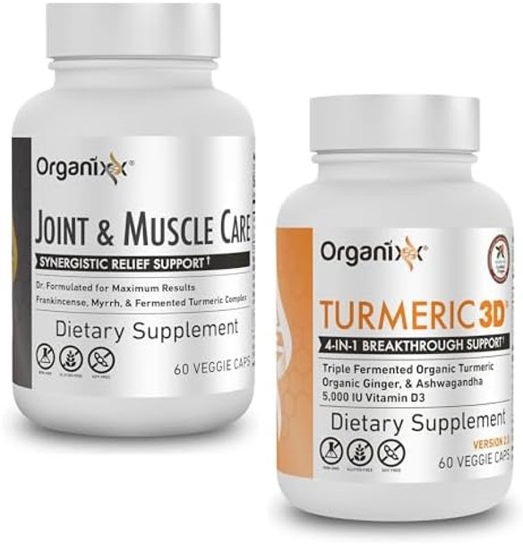 Organixx Turmeric Curcumin (60 Vegetarian Capsules) & Joint & Muscle Care Capsules (60 Count) Organixx Turmeric Curcumin (60 Vegetarian Capsules) & Joint & Muscle Care Capsules (60 Count)