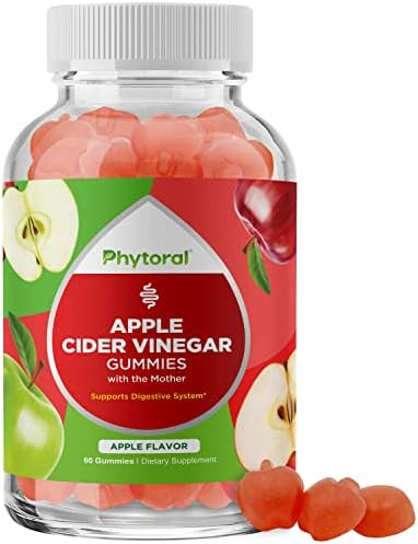 Phytoralapple Cider Vinegar Gummies With The Mother - Acv Gummies With Mother For Adults For Immune Support Digestion Gut Health And Energy Support Supplement - Apple Cider Vinegar Gummy Vitamins For Adults