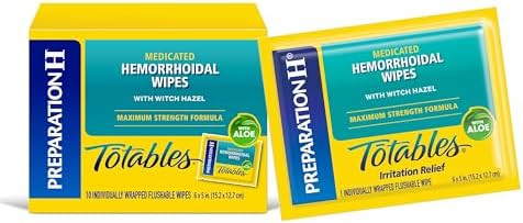 Preparation H Totables Hemorrhoid Flushable Wipes With Witch Hazel For Skin Irritation Relief - 10 Count