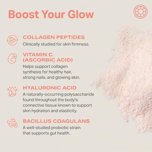 Proper Proper, The Corals Daily Glow Beauty Blend - Nutrient Dense Superfood Powder With Collagen Peptides, Hyaluronic Acid Powder, Vitamin C, And Msm. Hair, Skin, Nail Vitamin Supplement For Women & Men