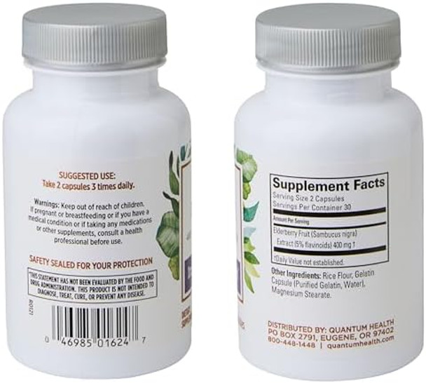 Quantum Health Black Elderberry Supplement Sambucus Nigra Extract 400Mg Daily Immune Support & Wellness Boost Of Powerful Antioxidants For Women & Men - 60 Capsules Quantum Health Black Elderberry Supplement Sambucus Nigra Extract 400Mg Daily Immune Support & Wellness Boost Of Powerful Antioxidants For Women & Men - 60 Capsules