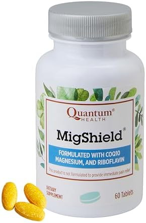Quantum Health Migshield Magnesium Supplement With Riboflavin & Coq10 Helps Promote Proper Function Of Brain Heart & Muscles Daily Nutritional Essentials For Women & Men - 60 Tablets