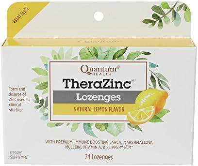 Quantum Health Therazinc Lemon Lozenges, Made With Zinc Gluconate For Immune Support, 24 Count