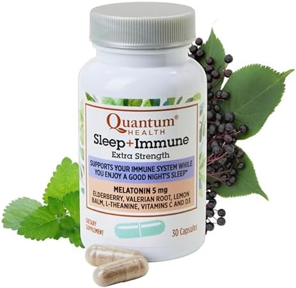 Quantum Health Sleep Immune Melatonin 5Mg Support Supplement L Theanine Valerian Root + Elderberry Vitamin C & D Immunity Boost Daily Whole Body Wellness For Women & Men - 30 Capsules Quantum Health Sleep Immune Melatonin 5Mg Support Supplement L Theanine Valerian Root + Elderberry Vitamin C & D Immunity Boost Daily Whole Body Wellness For Women & Men - 30 Capsules